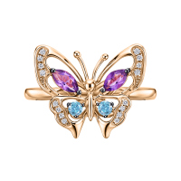 Кольцо с аметистами, топазом и бриллиантами - фото 3