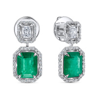 Серьги с бриллиантами и изумрудами - фото 1 Серьги с бриллиантами и изумрудами - фото 1