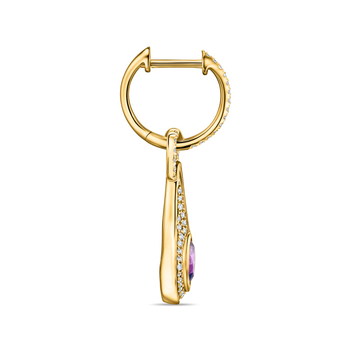 Серьги с бриллиантами и аметистами - фото 2