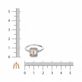 Кольцо с бриллиантами и морганитом