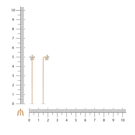 Серьги с фианитами