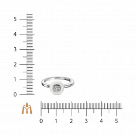 Кольцо с керамикой и бриллиантом