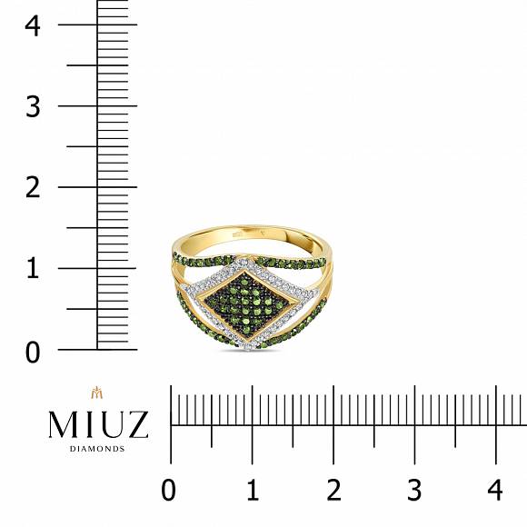 Кольцо с бриллиантами и цветными бриллиантами R01-CL-33839-R17-C08 - Фото 2