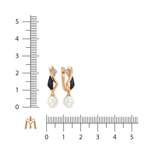 Серьги с жемчугом и фианитами