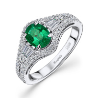 Кольцо с бриллиантами и изумрудом - фото 1 Кольцо с бриллиантами и изумрудом - фото 1