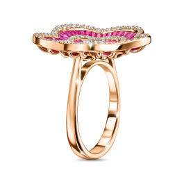 Кольцо с бриллиантами и рубинами