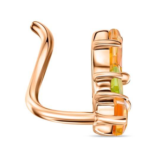 Серьги с цитринами и хризолитами