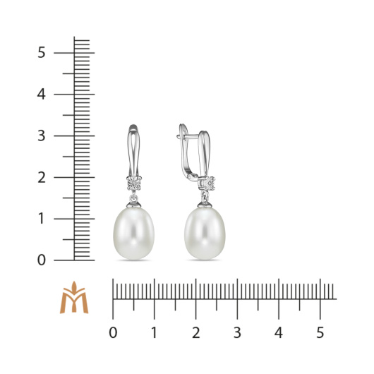 Серьги с жемчугом и бриллиантами