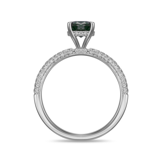 Кольцо с бриллиантами и цаворитом