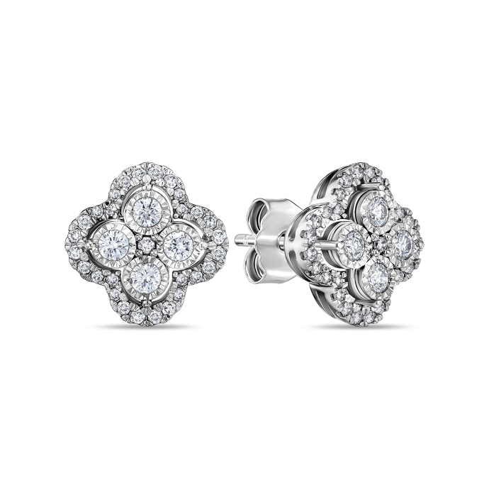 Серьги с бриллиантом - фото 1