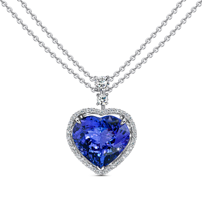 Колье с бриллиантами и танзанитами - фото 1