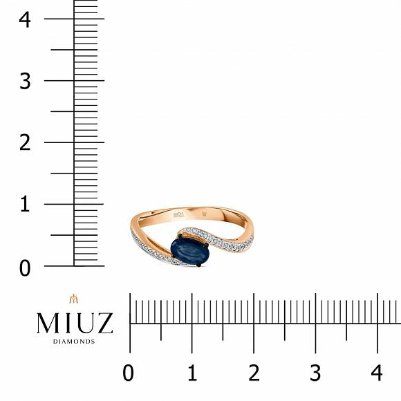 Кольцо с бриллиантами и сапфиром R2017-R306443SAP - Фото 2