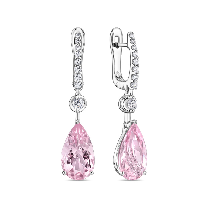 Серьги с бриллиантами и морганитами - фото 1 Серьги с бриллиантами и морганитами - фото 1