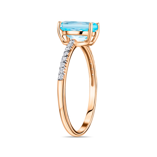 Кольцо с топазом и фианитами