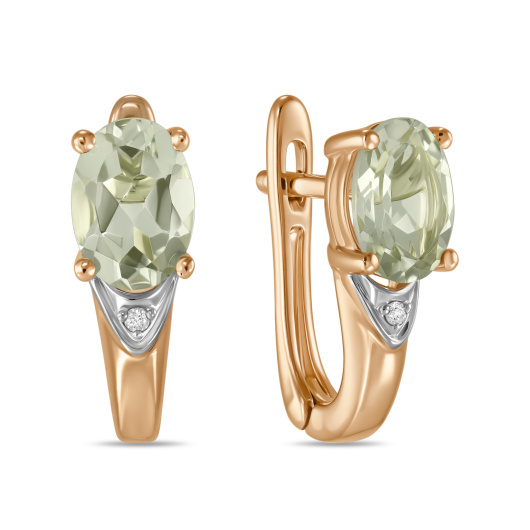 Серьги с аметистами и бриллиантами