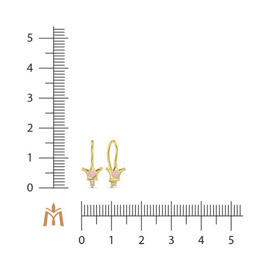 Серьги с эмалью и фианитами