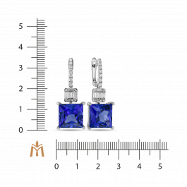 Серьги с бриллиантами и танзанитами