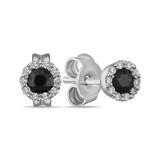 Серьги с цветными сапфирами и бриллиантами