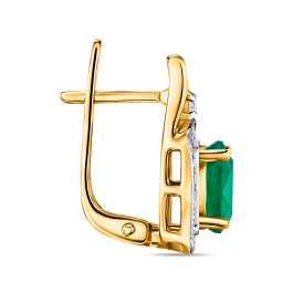 Серьги с бриллиантами и изумрудами