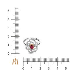 Кольцо с рубином и бриллиантами