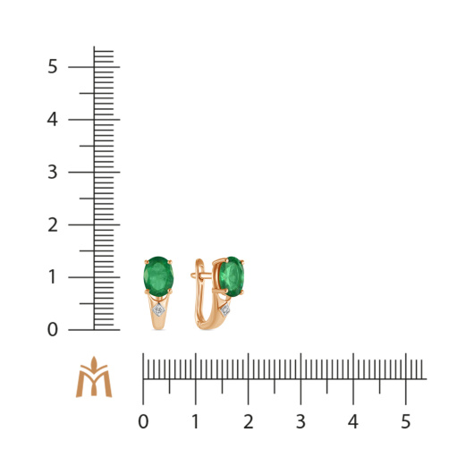 Серьги с бриллиантами и изумрудами