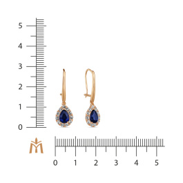 Серьги с топазами и сапфиром