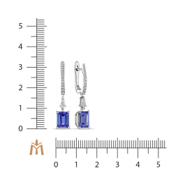 Серьги с бриллиантами и танзанитами