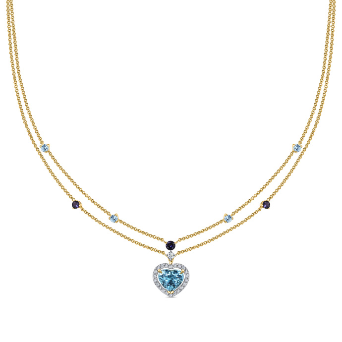 Колье с топазами, бриллиантами, иолитами и цирконом - фото 1 Колье с топазами, бриллиантами, иолитами и цирконом - фото 1