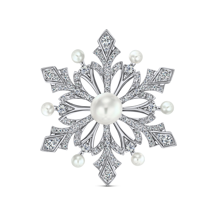 Подвеска с бриллиантами и жемчугом - фото 1