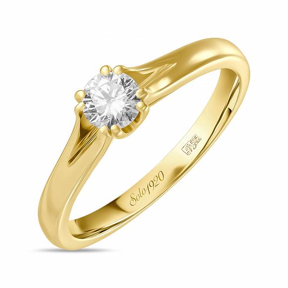 Золотое кольцо с бриллиантом R01-SOL51-025-G1 - Фото 4