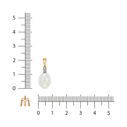 Подвеска с жемчугом и бриллиантом