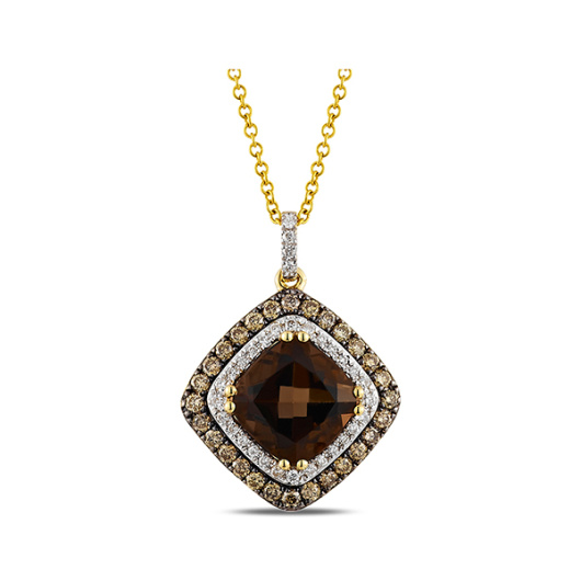 Подвеска с бриллиантами и кварцем