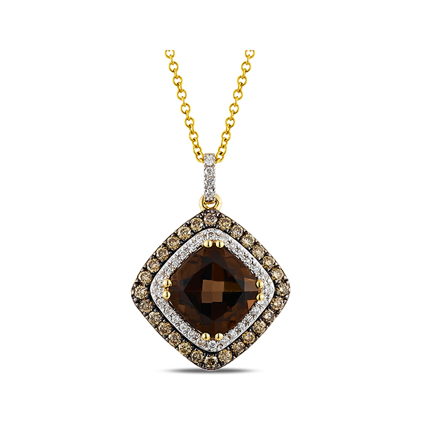 Подвеска с бриллиантами и кварцем - фото 1