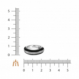 Кольцо с керамикой и бриллиантами