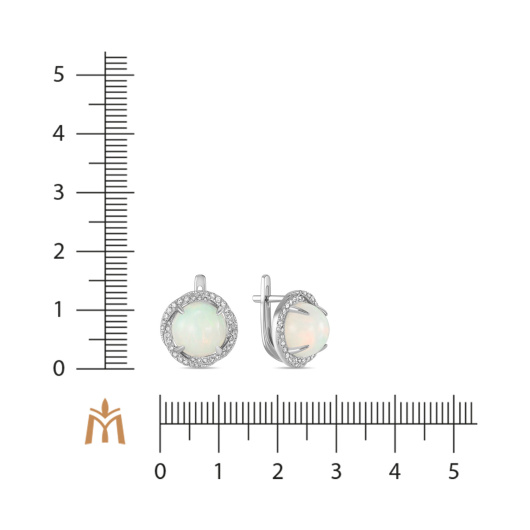 Серьги с бриллиантами и опалами