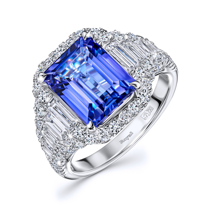 Кольцо с бриллиантами и танзанитом - фото 1