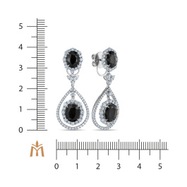 Серьги с бриллиантами и цветными сапфирами