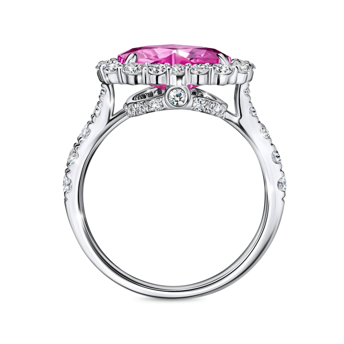 Кольцо с бриллиантами и цветными сапфирами - фото 3