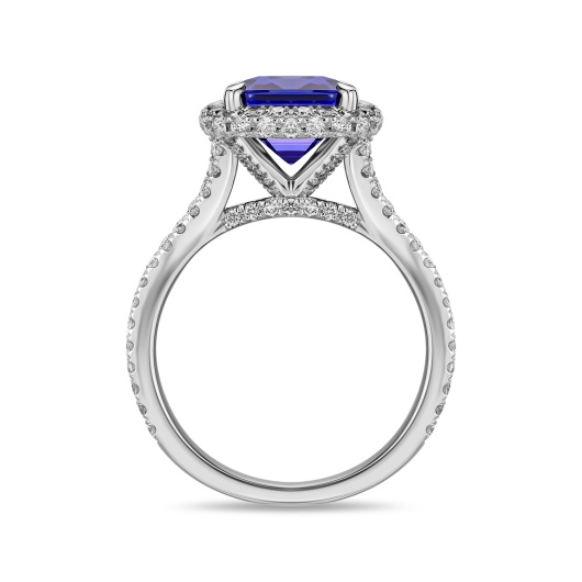 Кольцо с бриллиантами и танзанитом