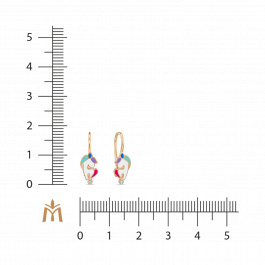 Серьги с эмалью и фианитами