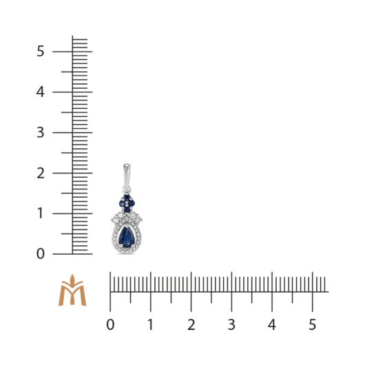 Подвеска с сапфирами и бриллиантами