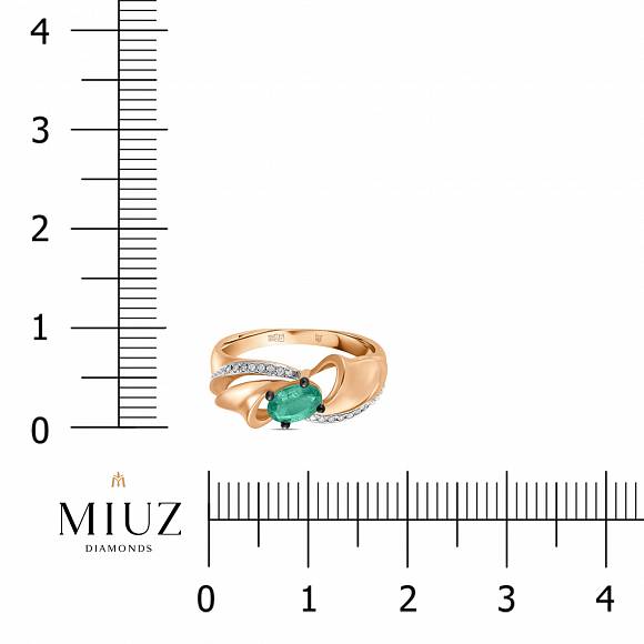 Кольцо с бриллиантами и изумрудом R2017-R312757EMR - Фото 2