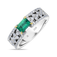 Кольцо с бриллиантами и изумрудом - фото 1 Кольцо с бриллиантами и изумрудом - фото 1