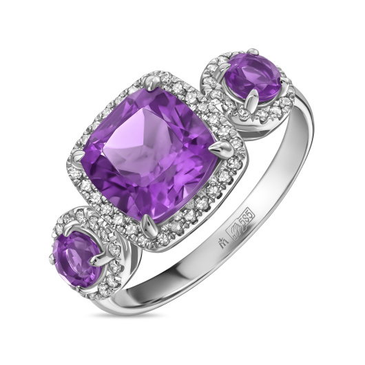 Кольцо с аметистами и бриллиантами