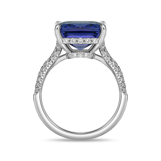 Кольцо с бриллиантами и танзанитом