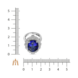 Кольцо с бриллиантами и танзанитом