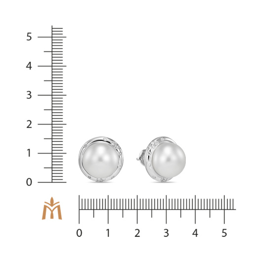 Серьги с жемчугом и бриллиантами