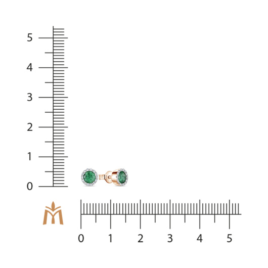 Серьги с бриллиантами и изумрудами