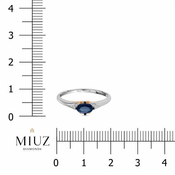 Кольцо с бриллиантами и сапфиром R2017-R312632SAP-R17 - Фото 2