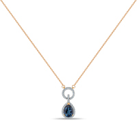 Колье с лондон топазом и бриллиантами - фото 1